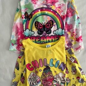 PJ Place Girls Pajama Bundle 2 Sets Size L (10/12) NWOT